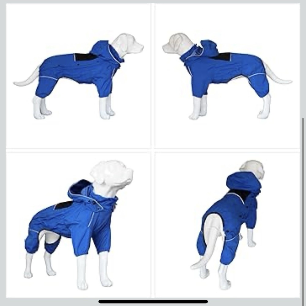 Waterproof Dog Raincoat with Removable Hood – Outdoor Full Body Dog Jacket XXL
